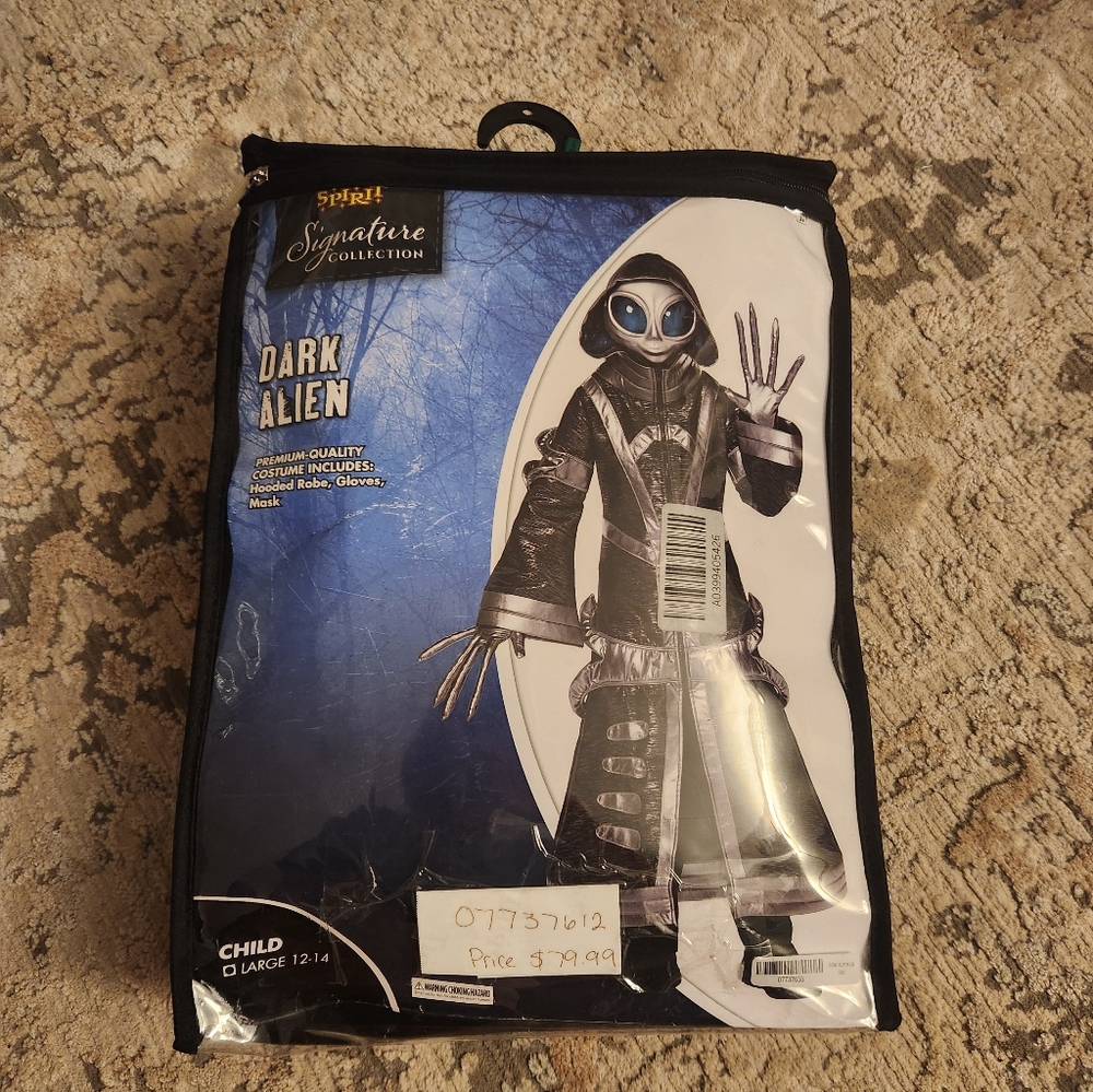 Spirit Signature Collection Dark Alien Costume for Kids - Black and Silver